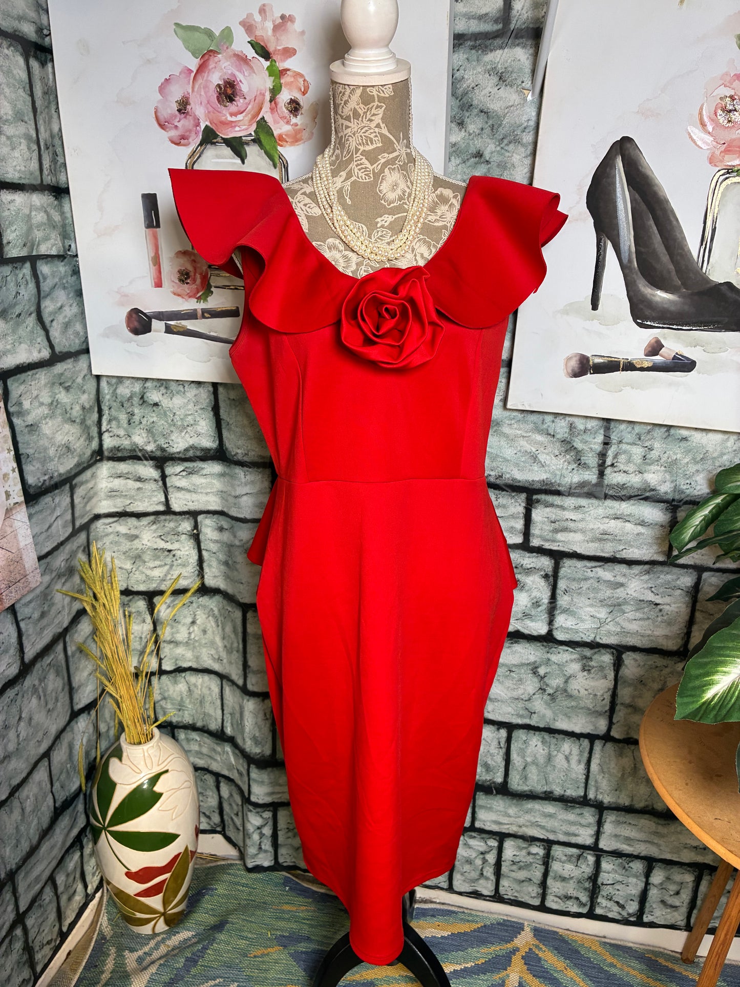 Red Dress Women sz 2XL