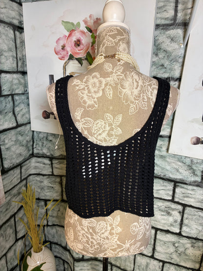 Wild Fable Black Knitted Top Women sz Medium