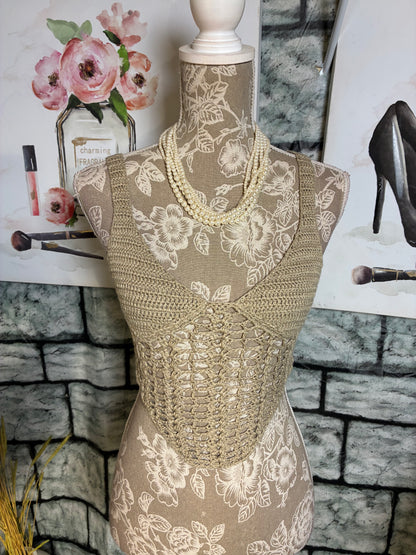 Edikted Tan Knitted Top Women sz Small