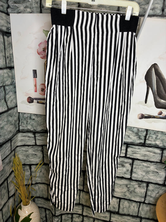 Karlie Black White Print Pants Women sz Small