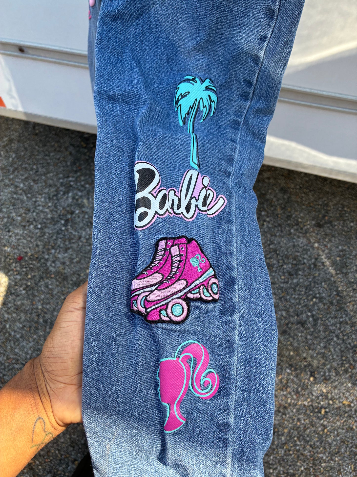 Barbie Blue Denim Jeans Girls sz 12