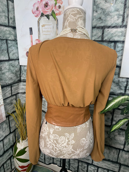 Shein Brown Blouse Women sz Small