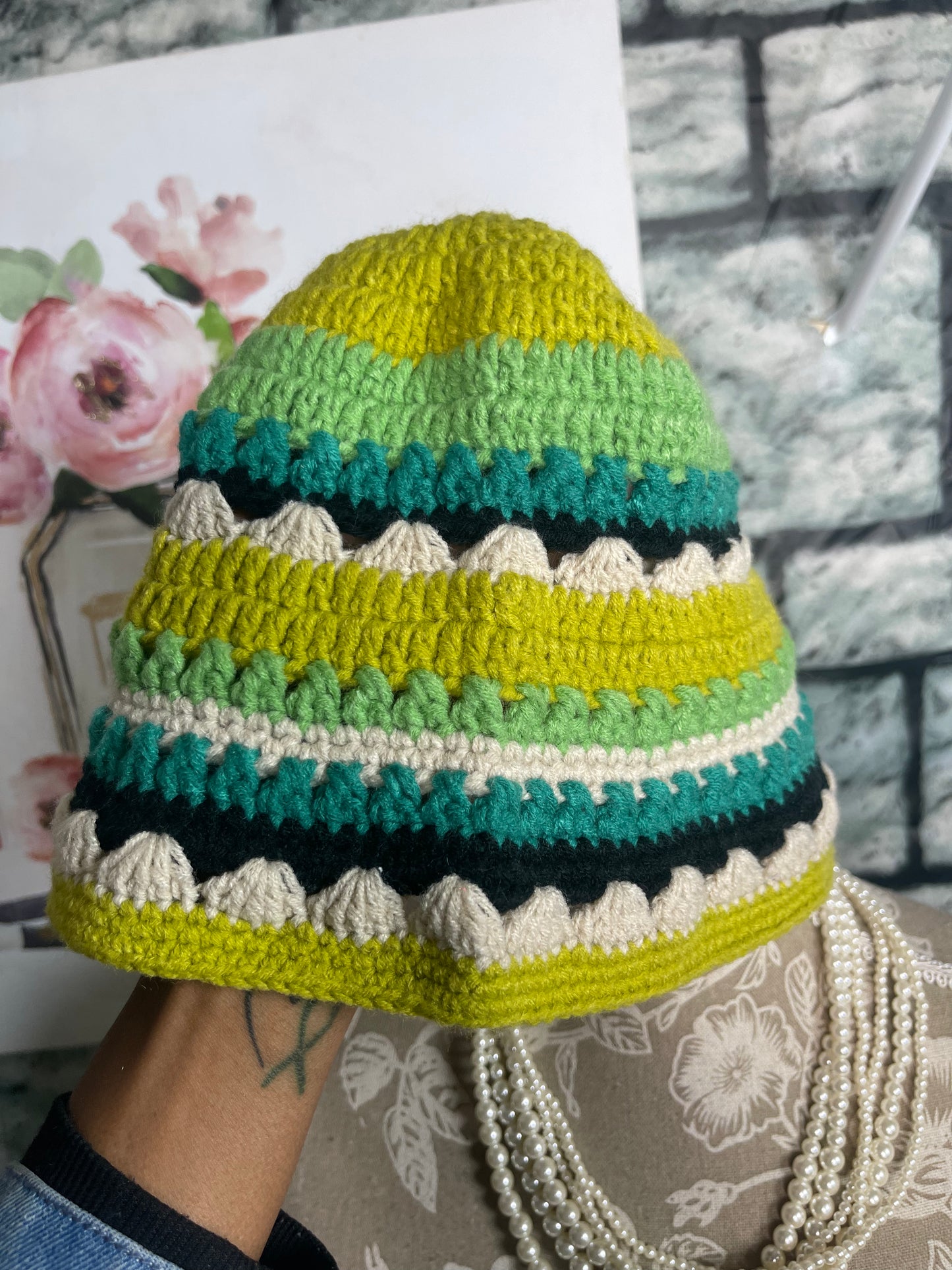 Green Colorful Head Beanie