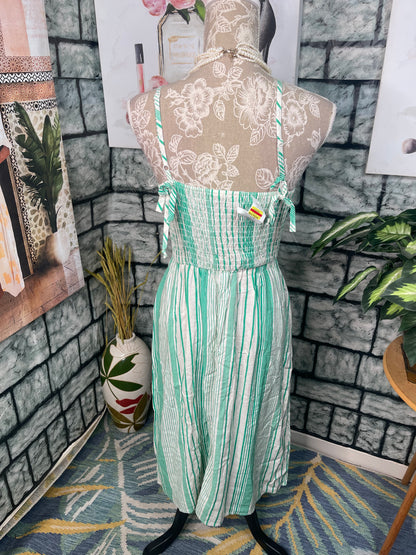 NEW Lily Rose Green Tan Dress Women sz Medium