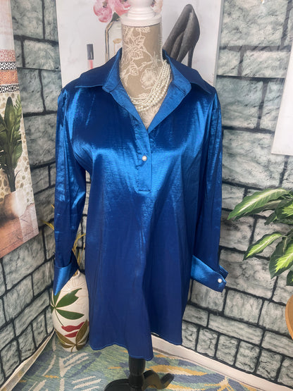 Preston & York Blue Dress Women sz Large