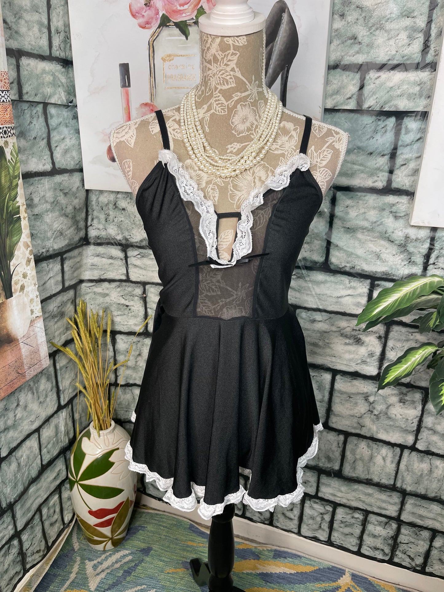 Avidlove Black Lingerie Gown Women sz Medium