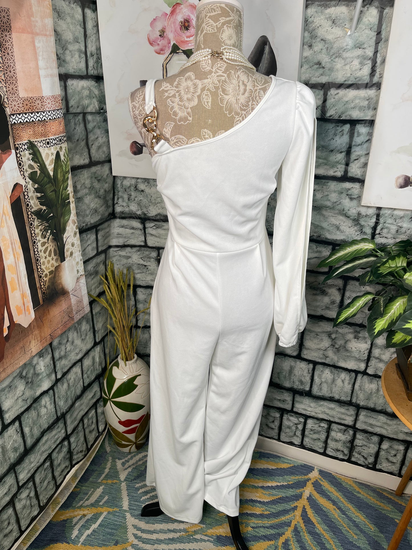 White Jumpsuit Women sz Medium
