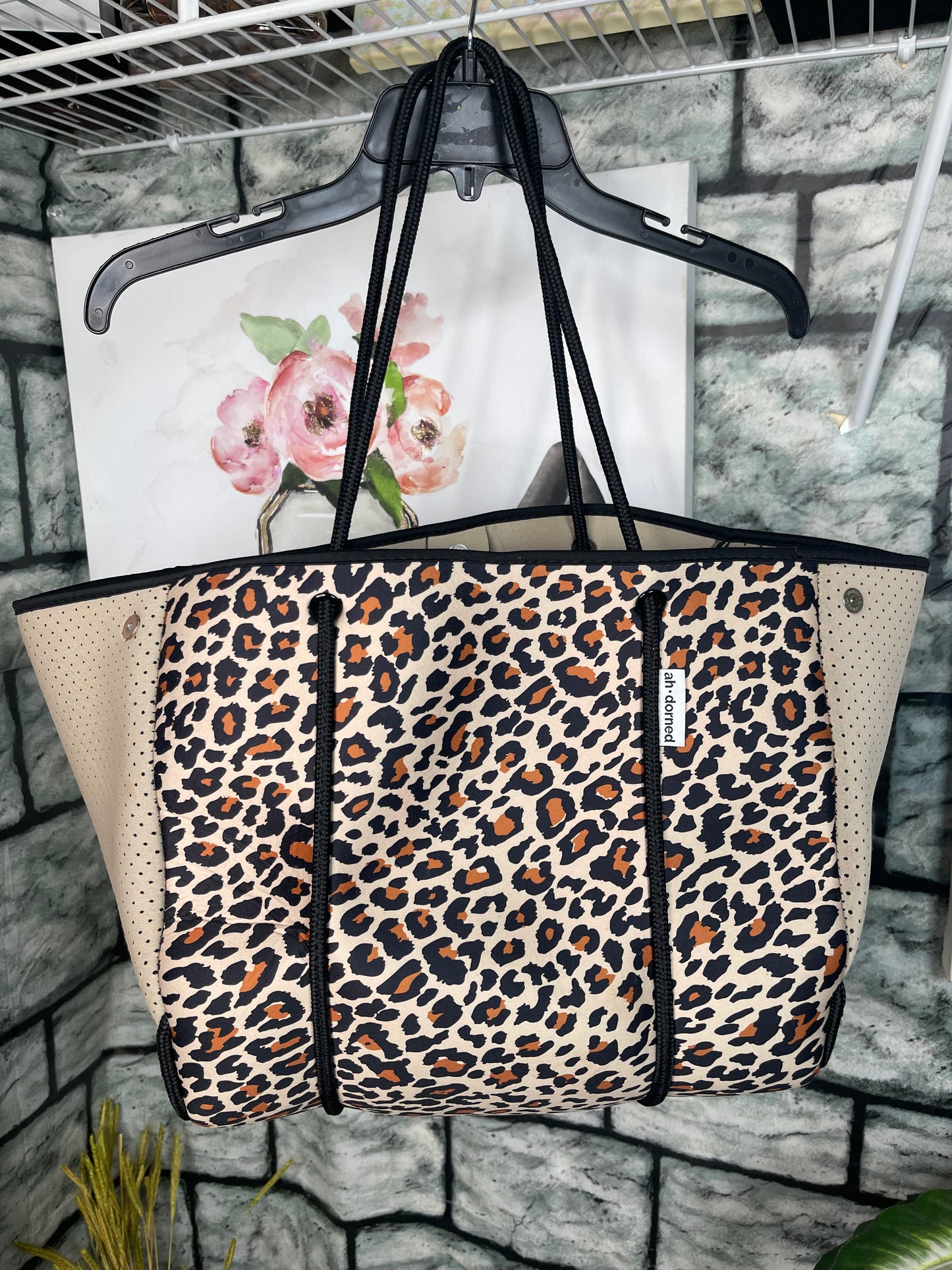 Ah Dorned Brown Print Tote Bag