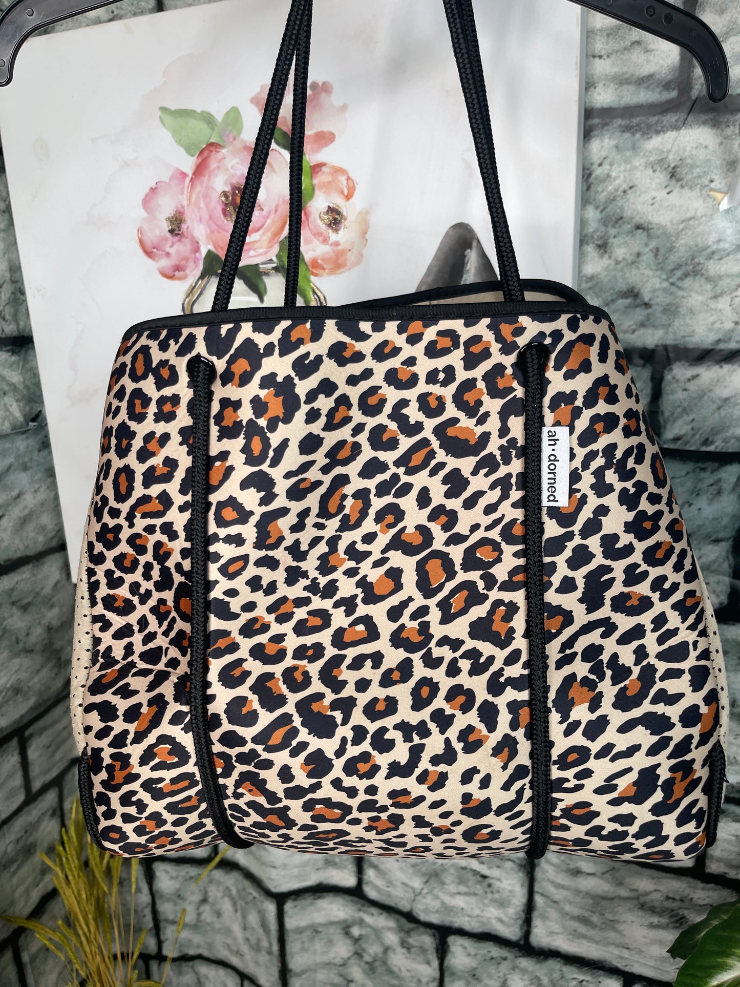 Ah Dorned Brown Print Tote Bag