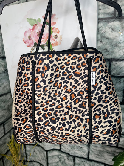 Ah Dorned Brown Print Tote Bag