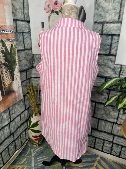Shein Pink White Dress Women sz XL