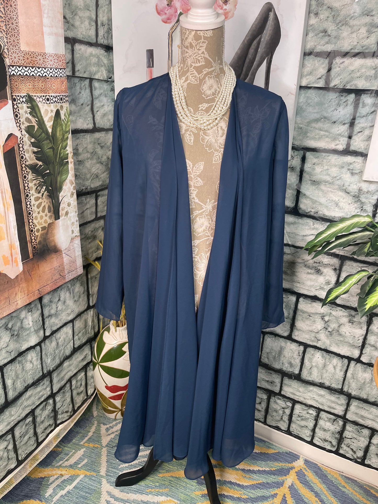 Navy Blue Cover Duster Women sz Small / Medium