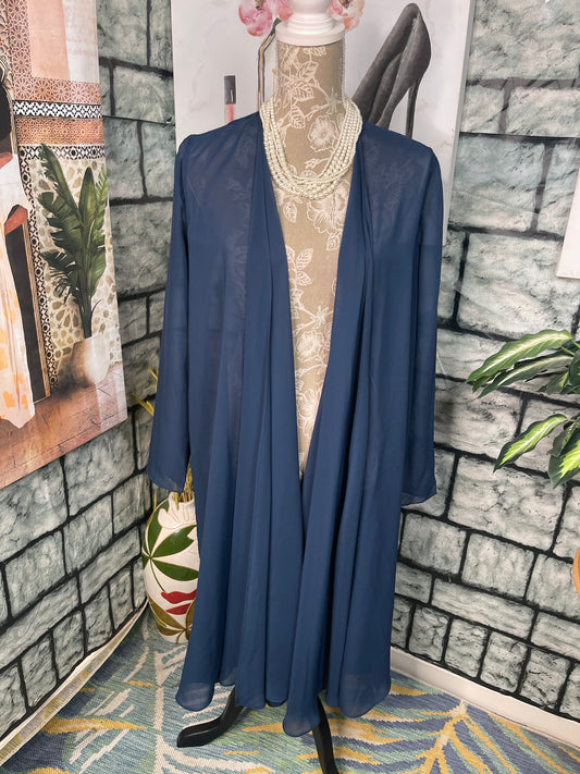 Navy Blue Cover Duster Women sz Small / Medium