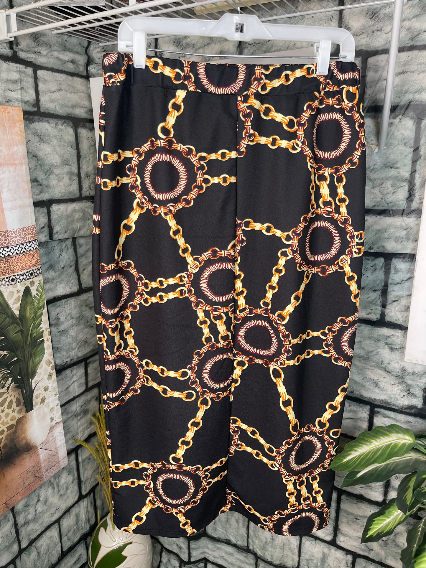 Shein Black Gold Skirt Women sz 1XL