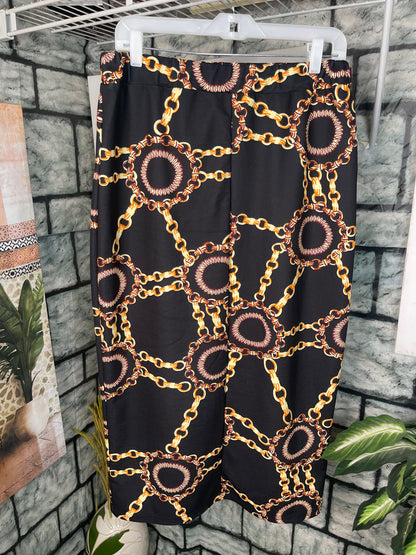 Shein Black Gold Skirt Women sz 1XL