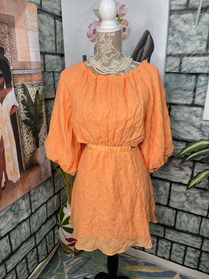 Dee Elly Orange Dress Women sz Small