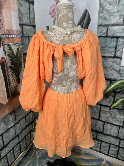 Dee Elly Orange Dress Women sz Small