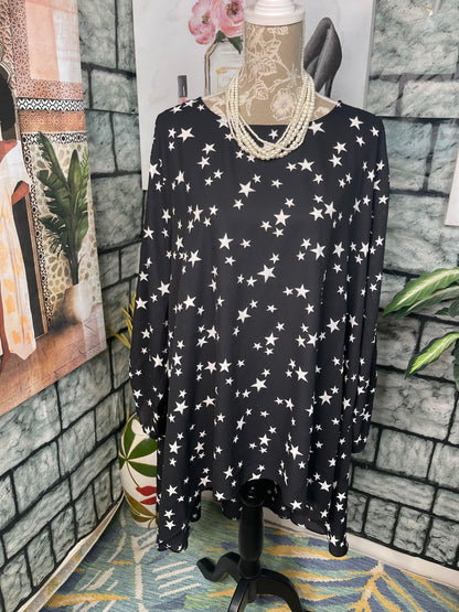 Cato Black Star Blouse Women sz 22/24
