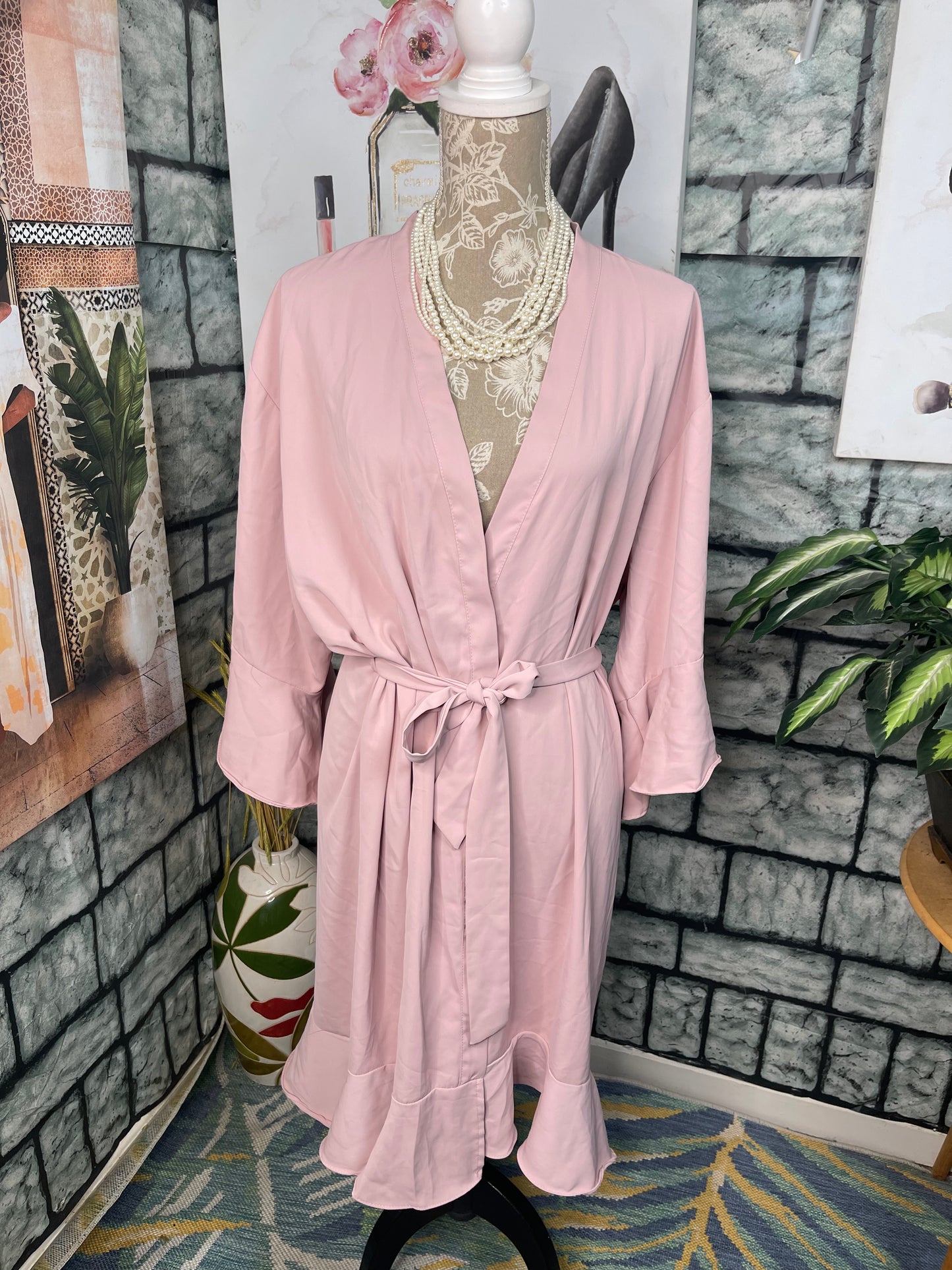 Pink Wrap Dress Women sz XL/2XL/3XL