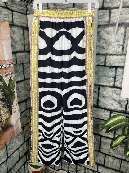 Fashion Nova Black White Print Pants Women sz Medium