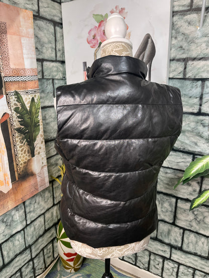 June Black Puff Vest Women sz Small