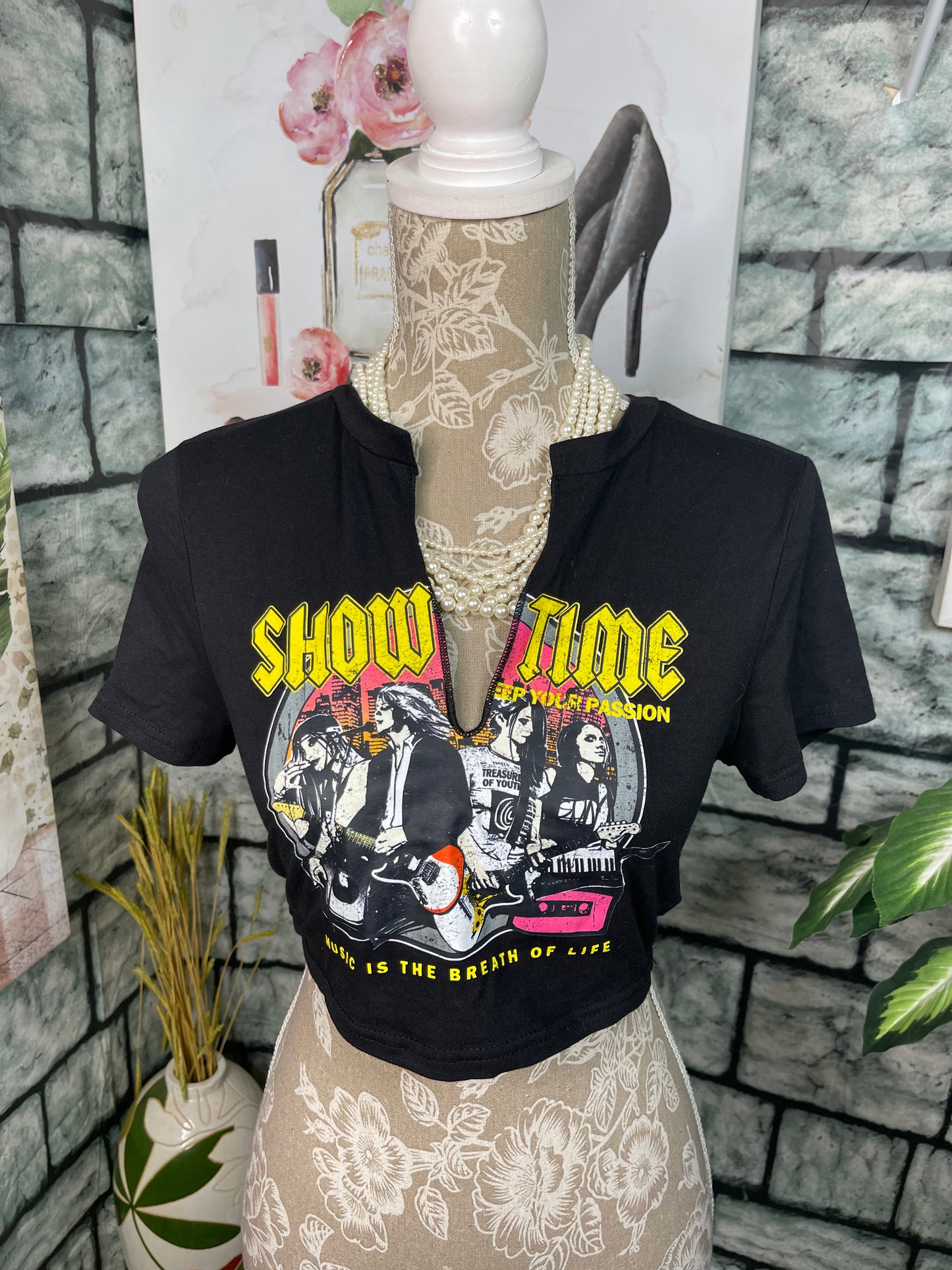 NEW Shein Black Crop Top Women sz Medium