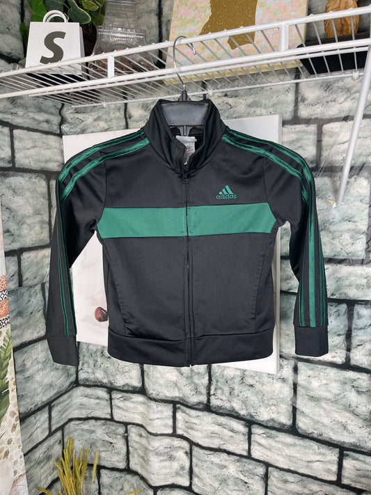 Adidas Black Green Jacket Boys sz 4T