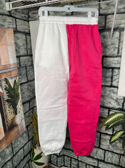 Shein "miami" Pink White Joggers Women sz Large