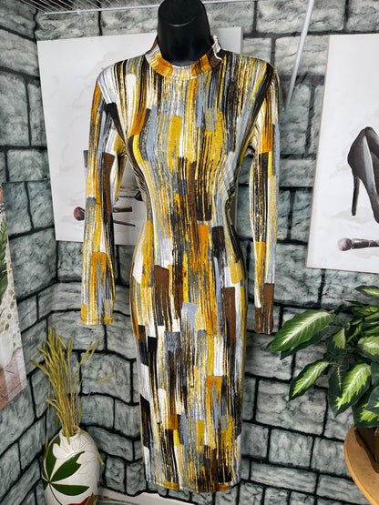 Goodtimes Brown Print Dress Women sz Large