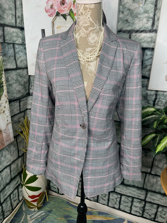 Worthington Gray Pink Blazer Women sz Small