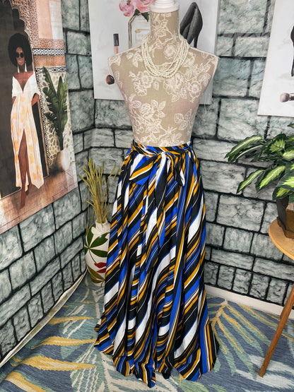 Ashley Stewart Blue Yellow Skirt Women sz 2XL