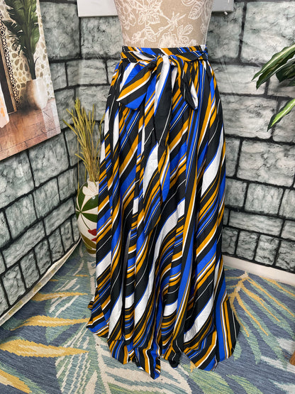 Ashley Stewart Blue Yellow Skirt Women sz 2XL