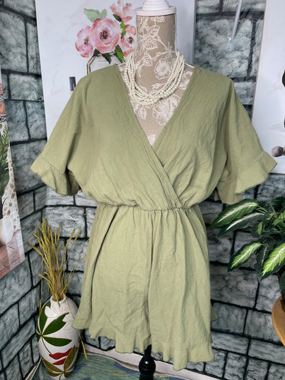 Shein Green Romper Women sz XL