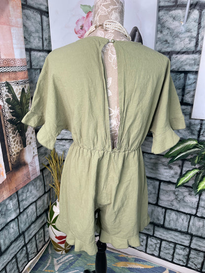 Shein Green Romper Women sz XL