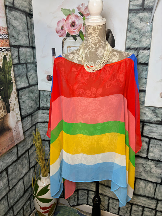 Forever 21 Colorful Cover Blouse Women sz One Size