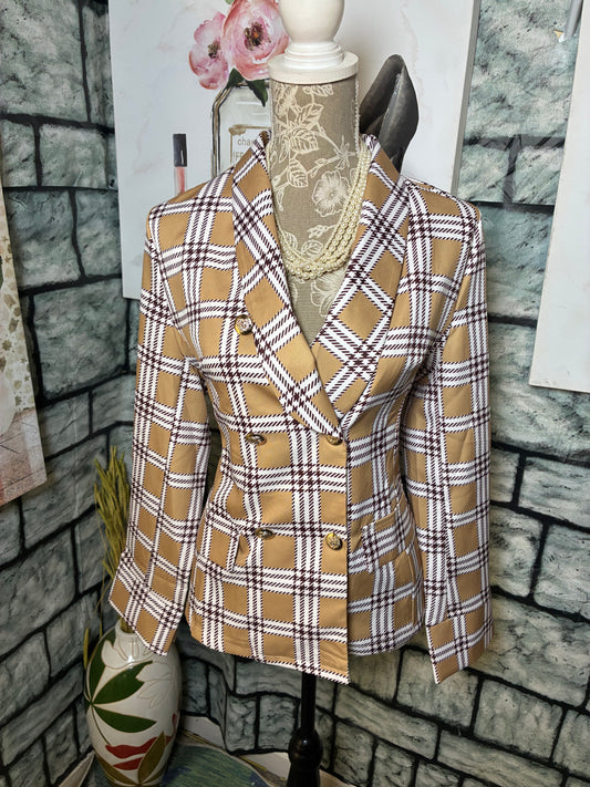 Tan Brown Blazer Blouse Women sz XL