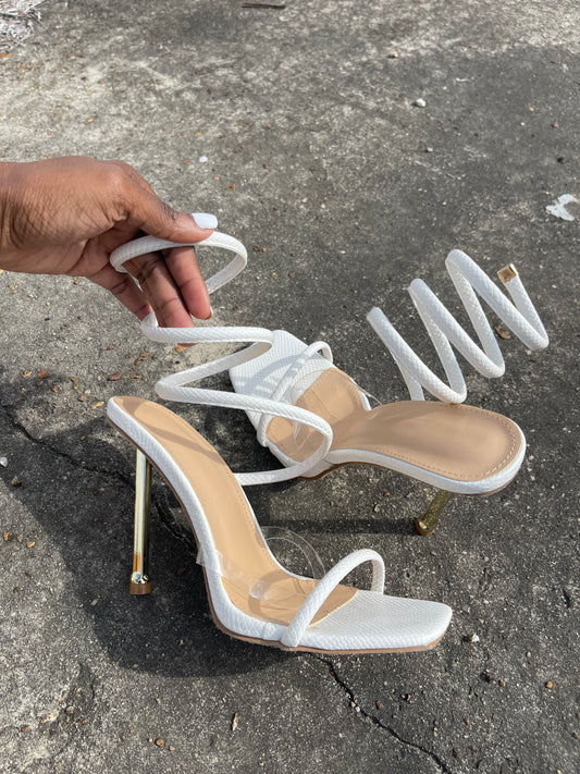 White Heels Spiral Women sz 10