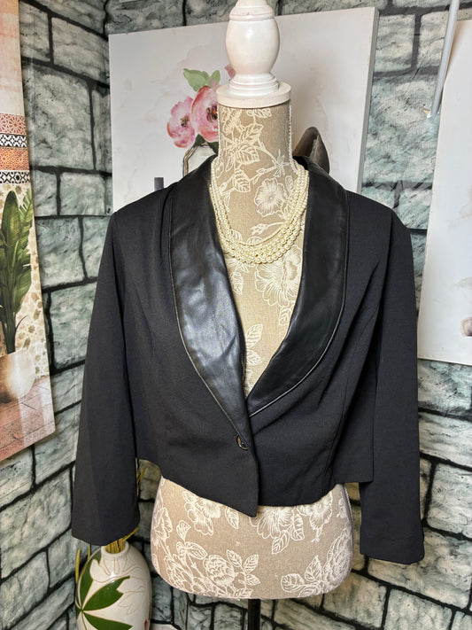 Shelby Palmer Black Blazer Blouse Women sz XL