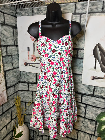 NEW Old Navy White Pink Floral Dress Women sz XS