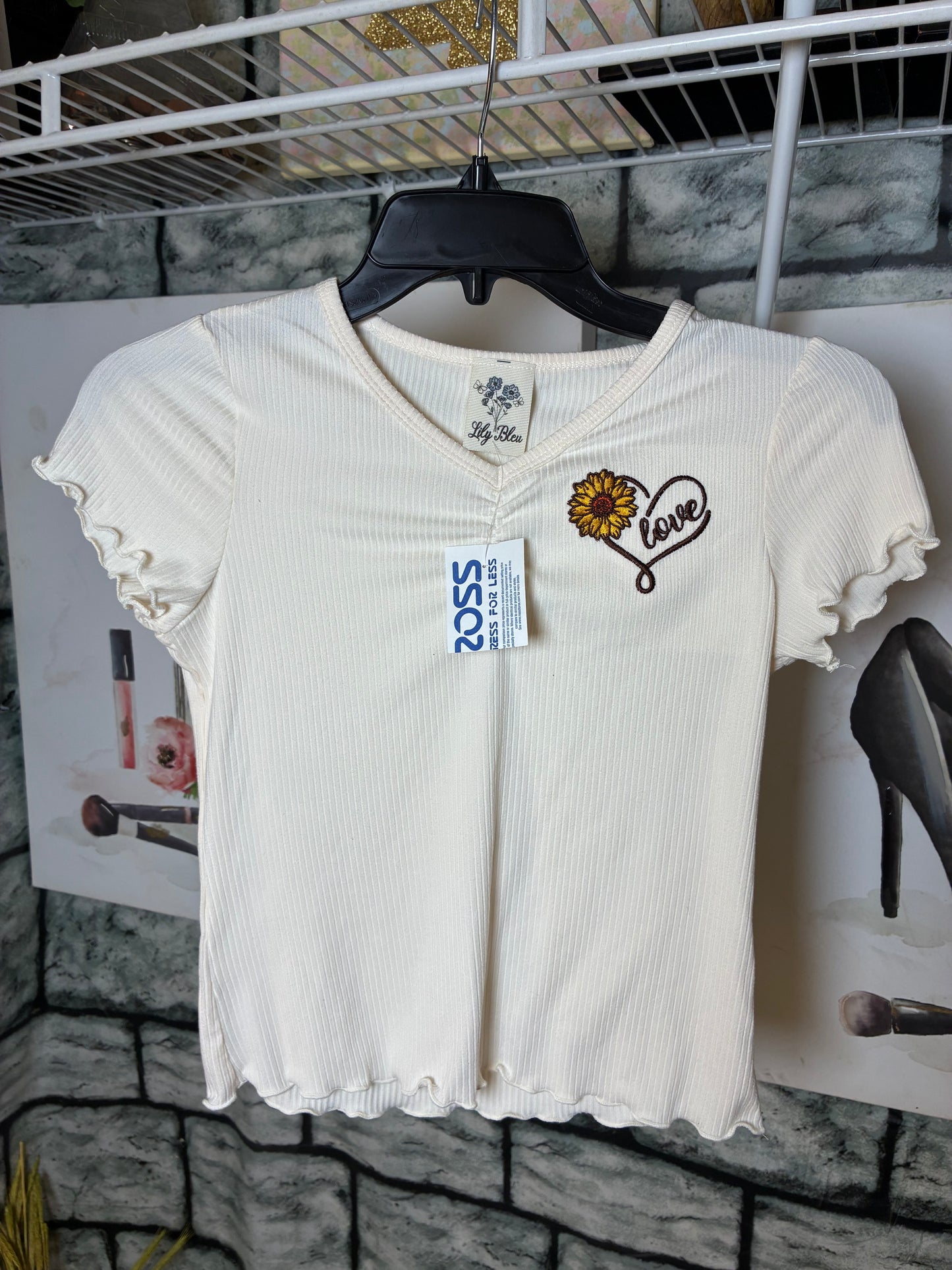 NEW Lily Bleu Beige Shirt Girls sz 14