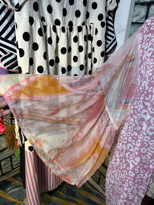 Umgee Pink Print Duster Women sz XL/1XL