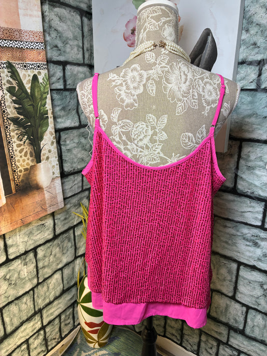 Shein Pink Sequin Blouse Women sz 2XL