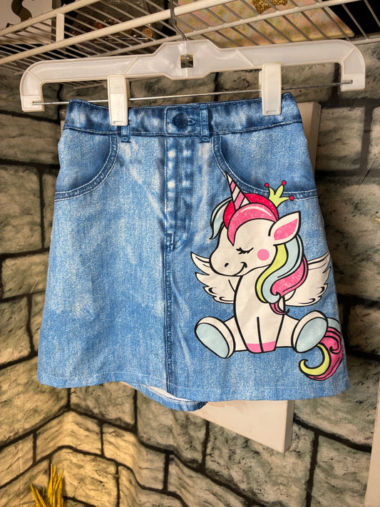 Blue Unicorn Skirt Girls sz 6