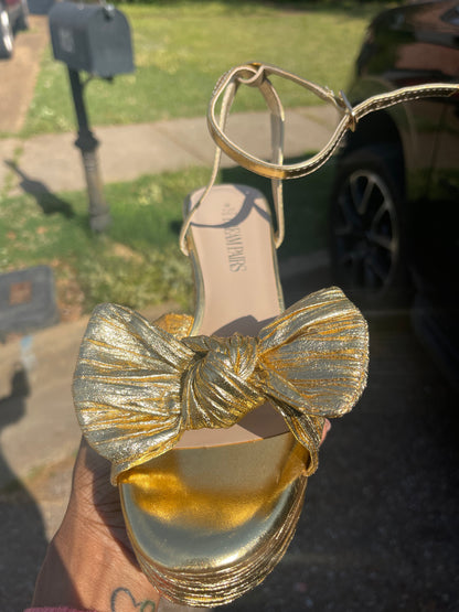 Dream Paris Gold Heels Women sz 8