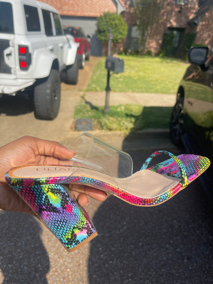 Liliana Colorful Heels Women sz 8.5