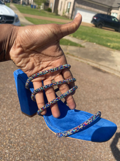 Cape Robbin Blue Rhinestone Heels Women sz 7