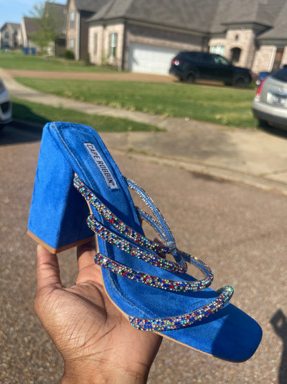 Cape Robbin Blue Rhinestone Heels Women sz 7