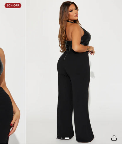 NEW Fashion Nova Black Jumpsuit Women sz 2XL