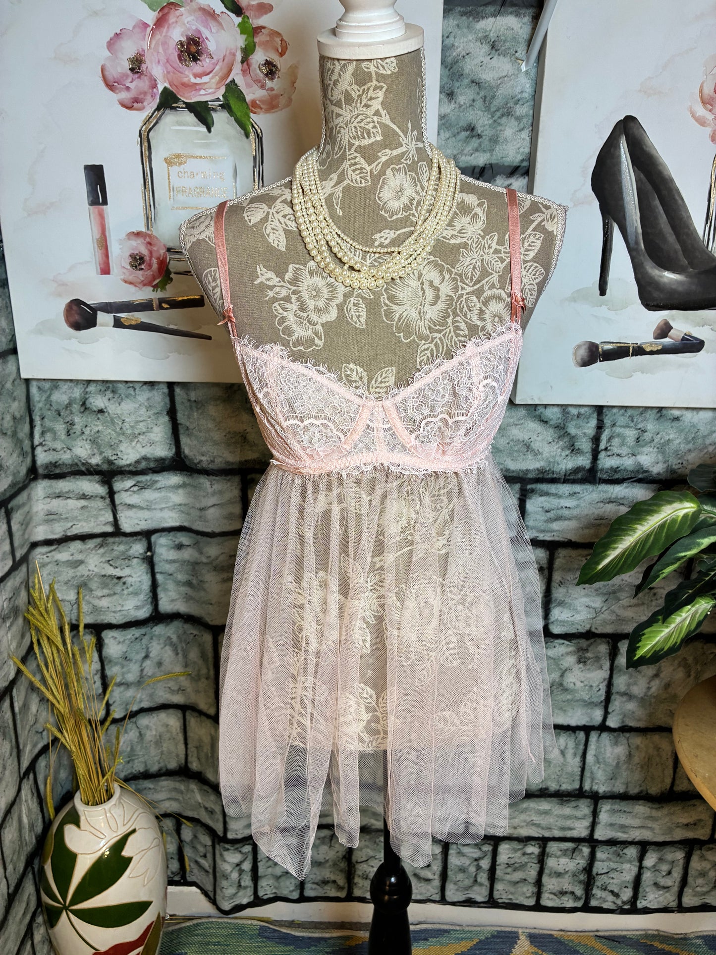Victoria Secret Pink Lingerie Top Women sz Small