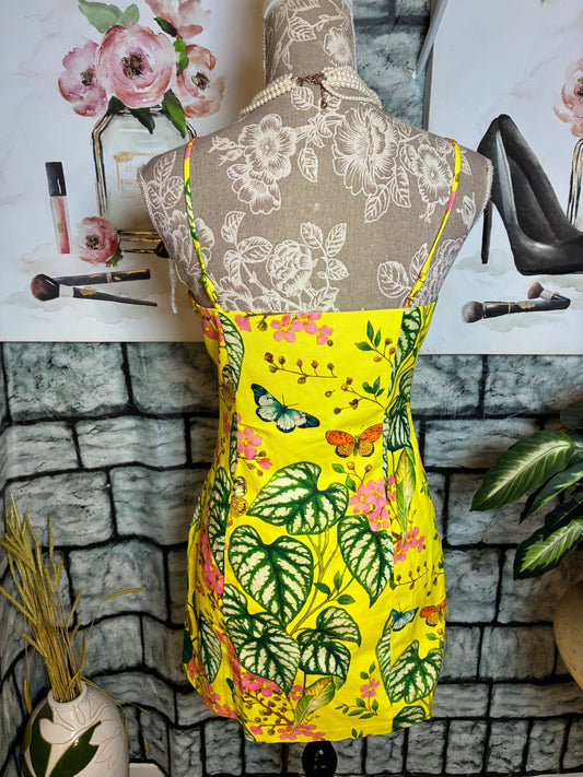 Vici Yellow Floral Dress Women sz Small